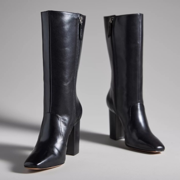 SCHUTZ Shoes - Schutz Camille Bootie Heeled Calf Boot Anthropologie Black Women's Size 8 NEW